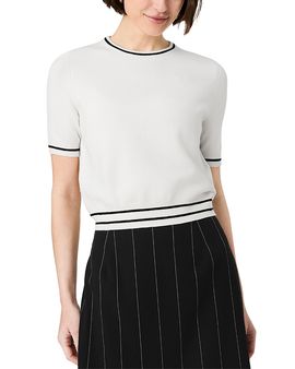 French Connection French Connection Babysoft Short Sleeve Rib Stripe Top