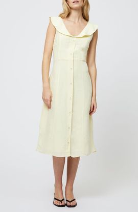 French Connection French Connection Birdie Peter Pan Collar Linen Blend Dress