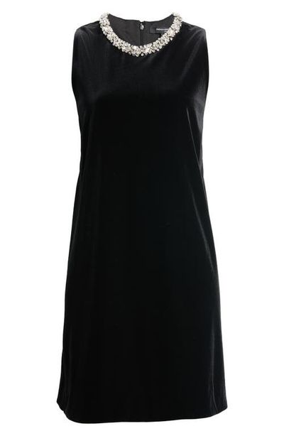 French Connection French Connection Caramia Crystal Embellished Stretch Velvet Minidress