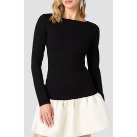 French Connection French Connection Cleo Ponte Combo Structured Long Sleeve Minidress