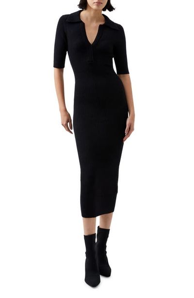 French Connection French Connection Cosysoft Polo Rib Midi Sweater Dress