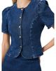 French Connection French Connection Delancey Denim Puff Sleeve Button Front Top - 6