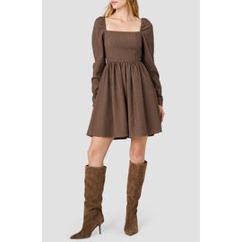 French Connection French Connection Diana Gingham Textured Balloon Sleeve Dress