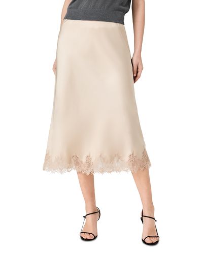 French Connection Ennis Satin Lace Midi Skirt