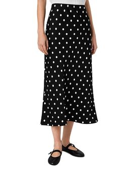 French Connection French Connection Ennis Satin Polka Dot Midi Skirt