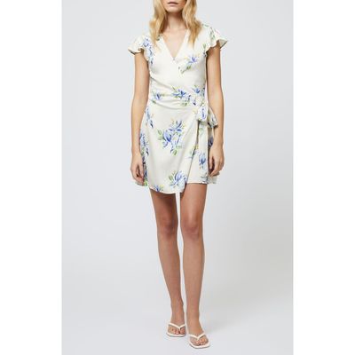 French Connection French Connection Ennis Vivian Floral Satin Wrap Minidress