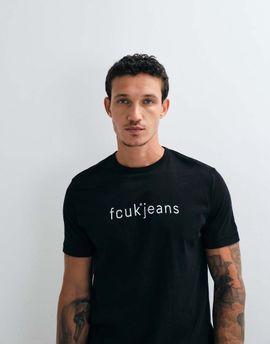 French Connection French Connection FCUK jeans graphic T-shirt in black