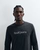 French Connection French Connection 'FCUK jeans' text logo long sleeve t-shirt in charcoal-Gray - 4