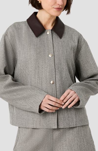 French Connection French Connection Herringbone Jacket with Contrast Collar