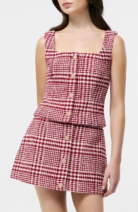 French Connection French Connection Houndstooth Check Button-Up Vest