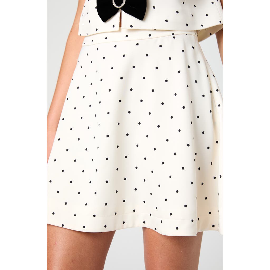 French Connection French Connection Maelys Stretch Satin Polka Dot Miniskirt