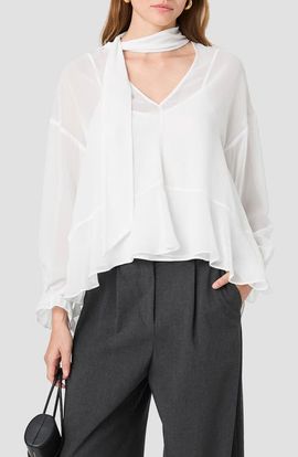 French Connection French Connection Marina Chiffon Long Sleeve Top