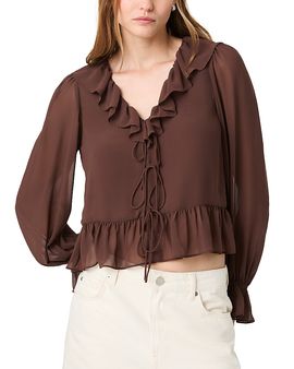 French Connection French Connection Marina Slky Chiffon Ruffle Top