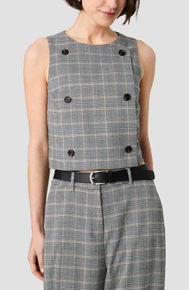 French Connection French Connection Matteo Plaid Double Breasted Sleeveless Top