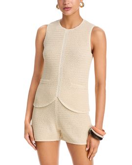 French Connection French Connection Mozart Crochet Texture V Neck Vest