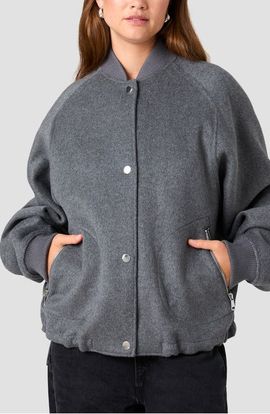 French Connection French Connection Oversized Wool Blend Bomber Jacket