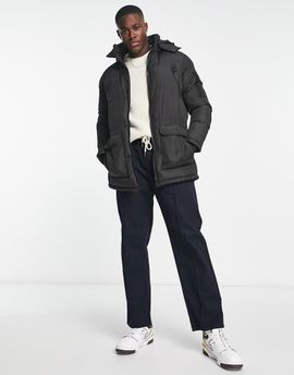 French Connection French Connection padded parka jacket with detachable hood in black