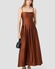 French Connection French Connection Pleated Sleeveless Satin Maxi Dress - 4