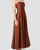 French Connection French Connection Pleated Sleeveless Satin Maxi Dress - 5
