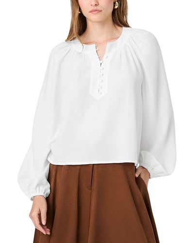 French Connection French Connection Round Neck Button Front Blouse