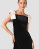 French Connection French Connection Satin Shoulder Bow Velvet Minidress - 5
