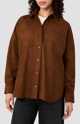 French Connection French Connection Sonja Faux Suede Button Down Shirt