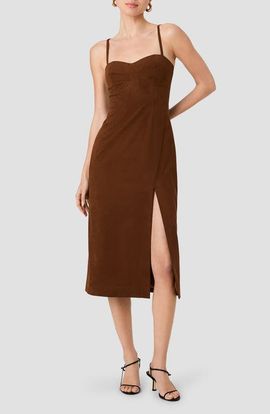 French Connection French Connection Sonja Sleeveless Faux Suede Midi Dress