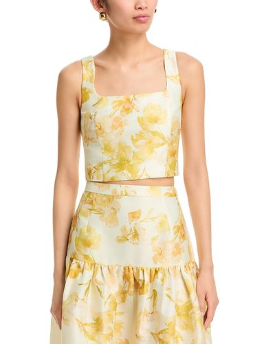 French Connection French Connection Structured Taffeta Sophie Fleur Cropped Top