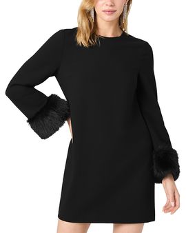 French Connection French Connection Whisper Faux Fur Cuff Mini Dress
