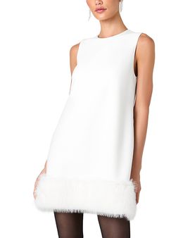 French Connection French Connection Whisper Faux Fur Hem Mini Dress