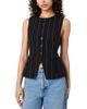 French Connection French Connection Wide Pinstripe Sleeveless Vest - 1