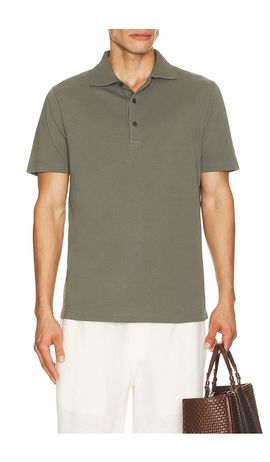 Frescobol Carioca Frescobol Carioca Luca Cotton Piquet Polo Button Up Short Sleeve