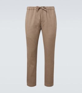 Frescobol Carioca Frescobol Carioca Oscar herringbone cotton-blend straight pants