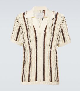 Frescobol Carioca Frescobol Carioca Pinto crochet striped cotton shirt