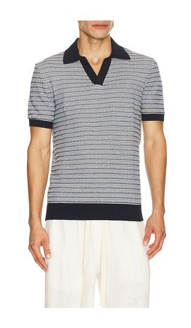 Frescobol Carioca Frescobol Carioca Rino Cotton Blend Short Sleeve Contrast Knitted Polo
