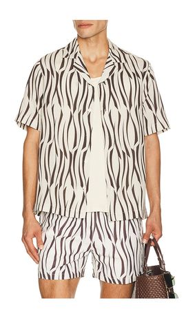 Frescobol Carioca Frescobol Carioca Roberto Lyocell Blend Vento Print Short Sleeve Shirt