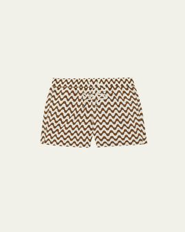 Frescobol Carioca Men's Copacabana Wave-Print Swim Trunks