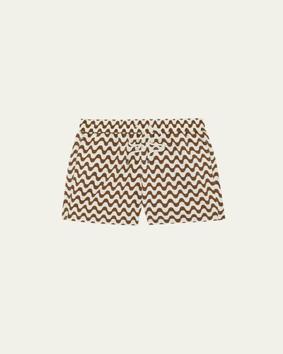 Frescobol Carioca Men's Copacabana Wave-Print Swim Trunks