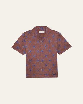 Frescobol Carioca Men's Silk Sol-Printed Short-Sleeve Camp Shirt