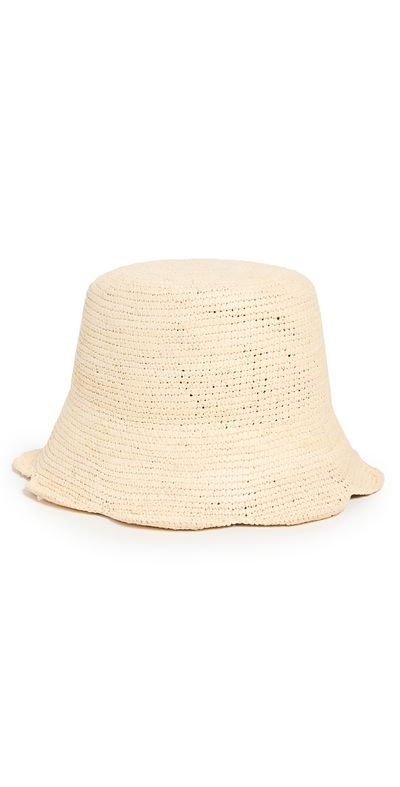 Freya Freya Packable Scallop Straw Bucket Hat Natural