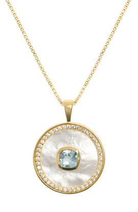 Freya Rose Freya Rose Aquamarine Mother Of Pearl Necklace 