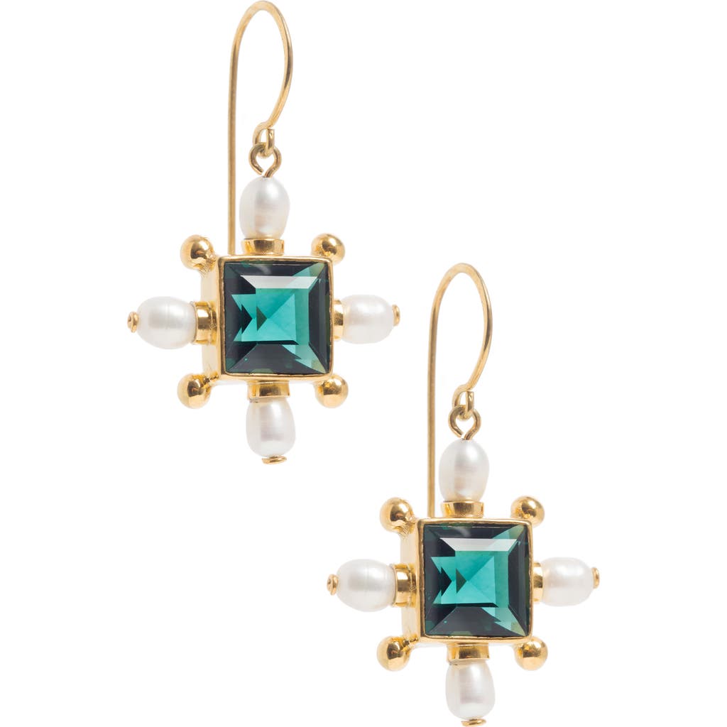 Freya Rose Freya Rose Green Quartz Cross Earrings 
