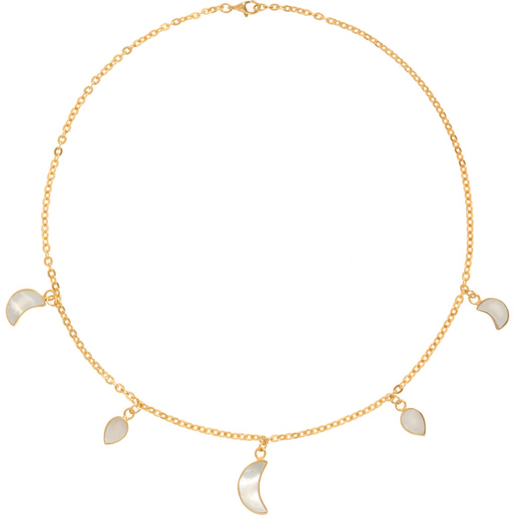 Freya Rose Freya Rose Petite Moon Necklace, Gold 
