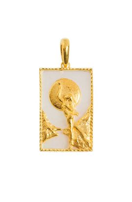 Freya Rose Freya Rose Rectangle Woman and Moon Pendant