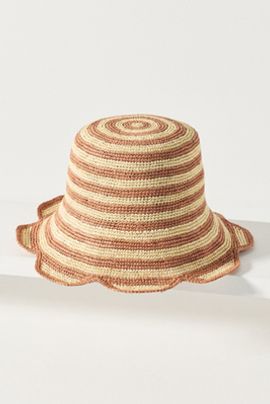 Freya Scalloped Stripe Bucket Hat