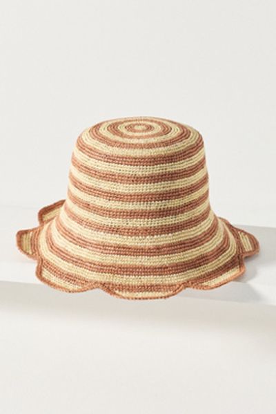 Freya Scalloped Stripe Bucket Hat
