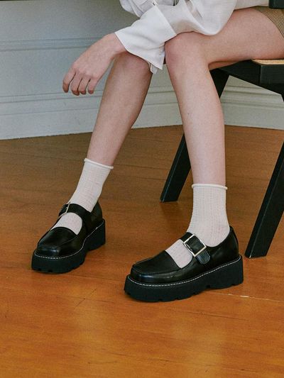 fri fla Buckle Platform Mary Jane Loafer (ljh70pu80)