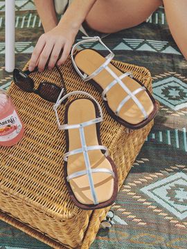 fri fla ljh7015 Cross Strap Sandals_4 Colors