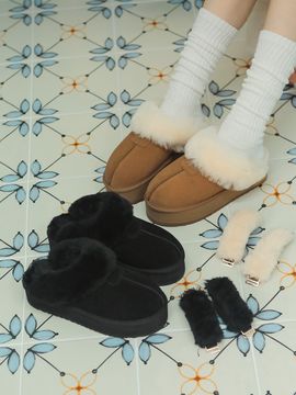 fri fla Platform Fur Slipper (2 Colors)