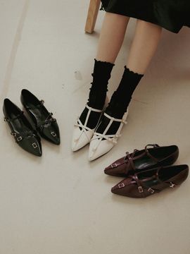 fri fla point T strap maryjane flat _ 3colors